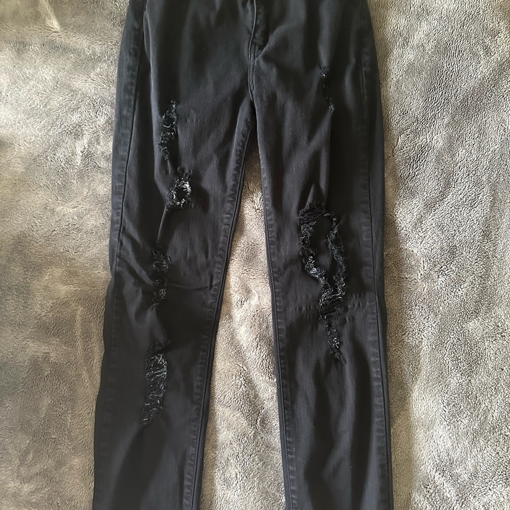Distressed Black Jeans